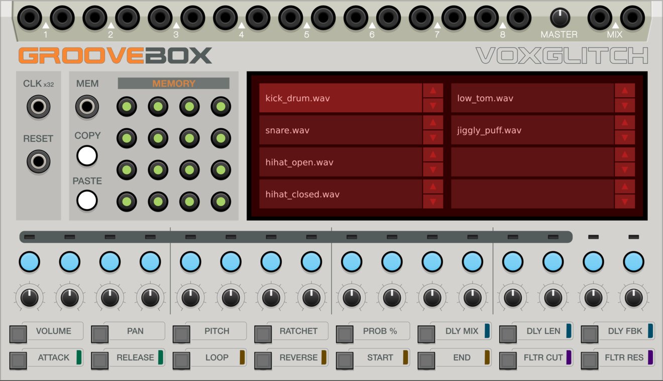 Groovebox front panel