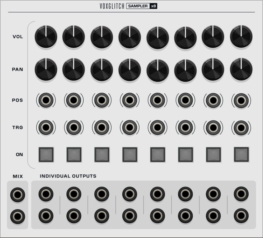 SamplerX8 front panel